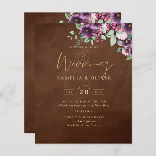 LeahG Brown Berry Plum Purple Wedding Fall Winter (Front/Back)