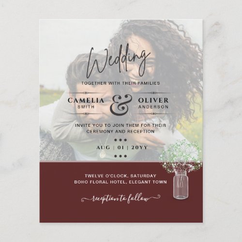 LeahG BUDGET Gypsophila PHOTO OVERLAY Wedding Flye Flyer