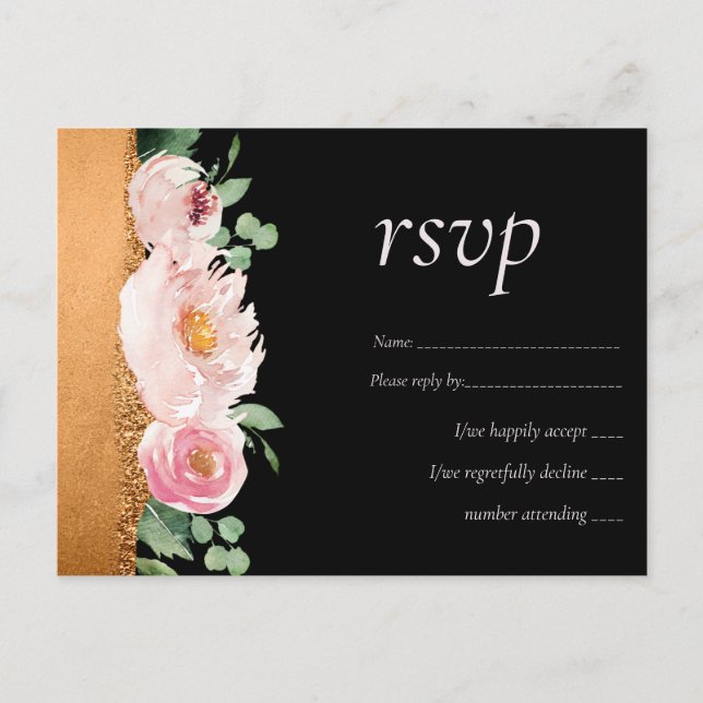 LeahG Budget Rose Glamor Girly Wedding Postcard (Front)