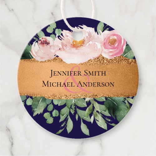 LeahG Budget Rose Gold Glam Wedding Favor Tags