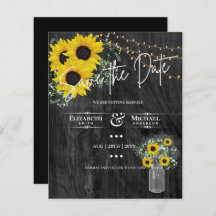 LeahG BUDGET Save The Date Black Sunflowers