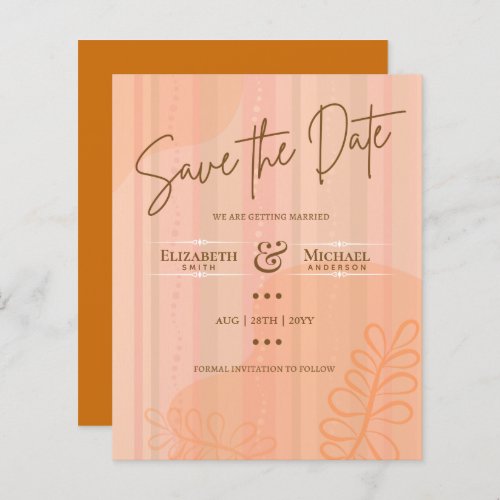 LeahG BUDGET Save The Date Cinammon Abstract
