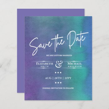 LeahG BUDGET Save The Date Purple Teal