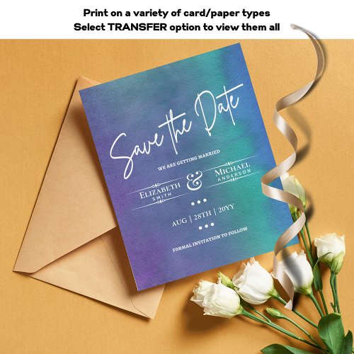 LeahG BUDGET Save The Date Purple Teal