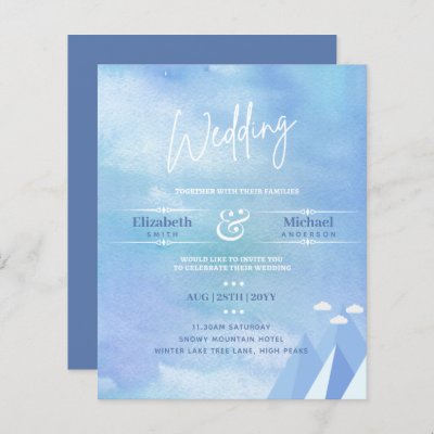 LeahG BUDGET Snowy Mountain Wedding Invite