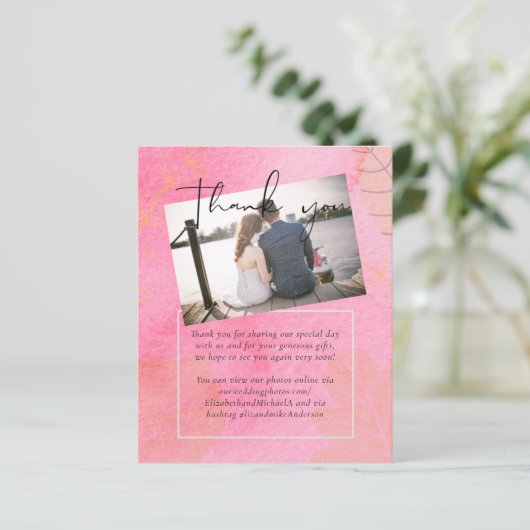 LeahG Budget Wedding Pink Peach Watercolor Abstrac (Standing Front)