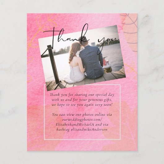 LeahG Budget Wedding Pink Peach Watercolor Abstrac (Front)