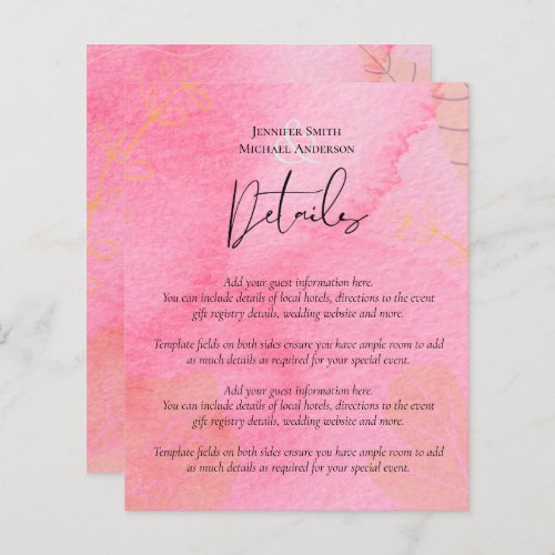 LeahG Budget Wedding Pink Peach Watercolor Abstrac