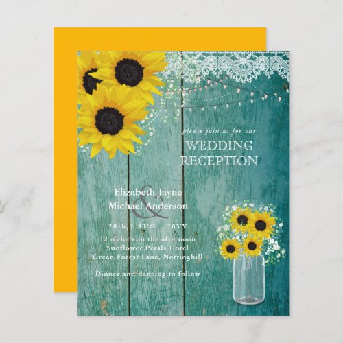 LeahG Budget Wedding RECEPTION Rustic Sunflowers