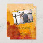 LeahG Budget Wedding Watercolor Sunset Fall Leaves (Front/Back)