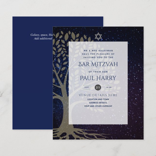 LeahG Elegant Chic Bar Mitzvah Jewish Torah Chic (Front/Back)