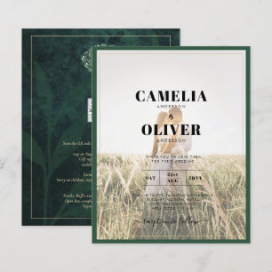 LeahG Emerald Forest Green Wedding INVITE