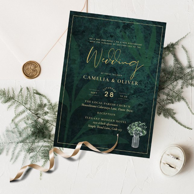 LeahG Emerald Forest Green Wedding INVITE (Creator Uploaded)