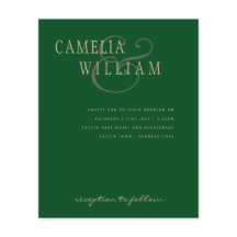 LeahG Emerald Green Gold Modern Wedding Invite