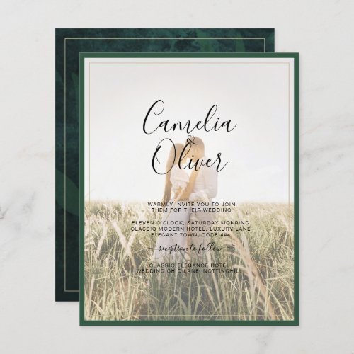 LeahG Emerald Green Photo Overlay Wedding Invite