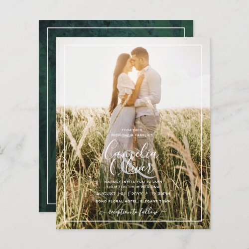 LeahG Emerald Green Photo Overlay Wedding Invite