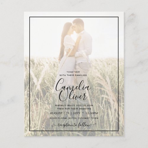 LeahG Emerald Green Photo Overlay Wedding Invite Flyer
