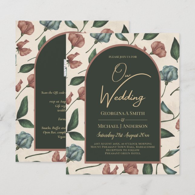 LeahG Emerald Green Terracotta Gold FALL Wedding (Front/Back)