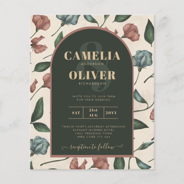 LeahG Emerald Green Terracotta Gold FALL Wedding Flyer (Front)