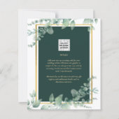 LeahG Eucalyptus Greenery Gold WEDDING QR CODE (Back)
