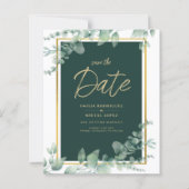 LeahG Eucalyptus Greenery Gold WEDDING QR CODE (Front)