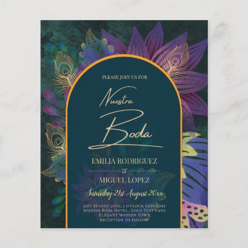 LeahG Green Purple Gold JEWEL TONES Wedding INVITE Flyer