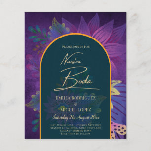 LeahG Green Purple Gold JEWEL TONES Wedding INVITE Flyer
