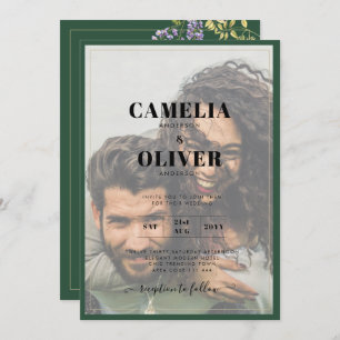 LeahG Green Purple WISTERIA Wedding INVITE