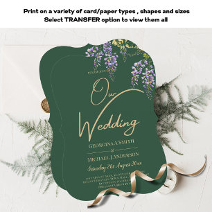 LeahG Green Purple WISTERIA Wedding INVITE