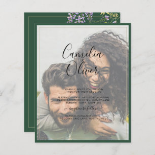 LeahG Green Purple WISTERIA Wedding INVITE