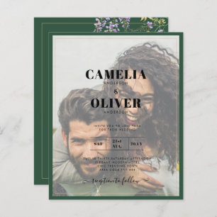 LeahG Green Purple WISTERIA Wedding INVITE