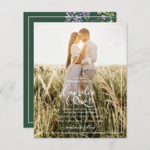 LeahG Green Purple WISTERIA Wedding INVITE