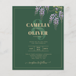LeahG Green Purple WISTERIA Wedding INVITE Flyer