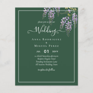LeahG Green Purple WISTERIA Wedding INVITE Flyer