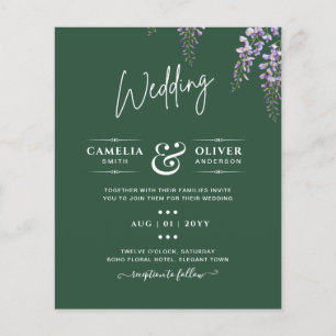 LeahG Green Purple WISTERIA Wedding INVITE Flyer