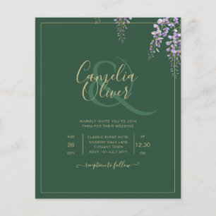 LeahG Green Purple WISTERIA Wedding INVITE Flyer
