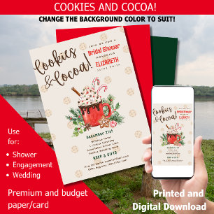 LeahG Hygge Cookies and Cocoa Winter Bridal Shower Invitation