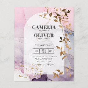 LeahG Ink Ombre Purple Pink Pink Gold Wedding