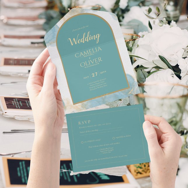 LeahG INK Sea Glass Turquoise Teal Gold INVITE (Creator Uploaded)