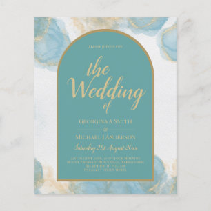 LeahG INK Sea Glass Turquoise Teal Gold INVITE