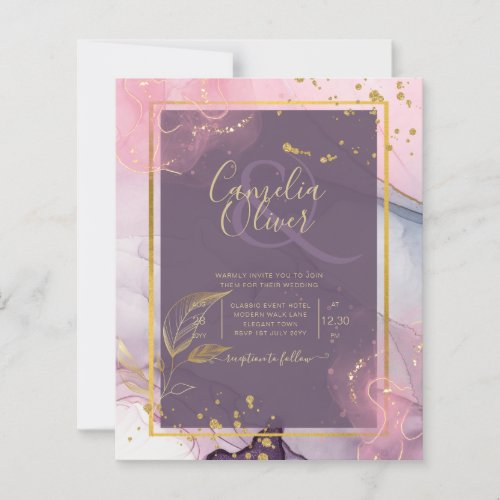 LeahG Lavender INK Mauve Purple Gold Wedding