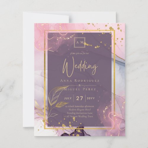 LeahG Lavender INK Mauve Purple Gold Wedding