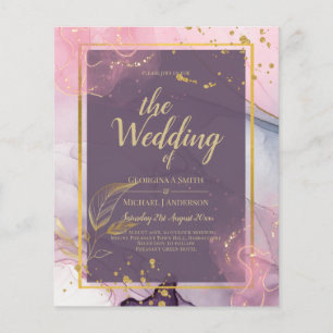 LeahG® Lavender INK Mauve Purple Gold Wedding Flyer