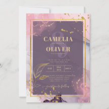 LeahG® Lavender INK Mauve Purple Gold Wedding