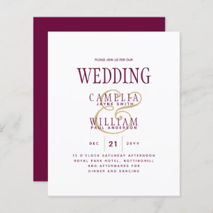 LeahG Magenta Berry Pink Wedding Invite