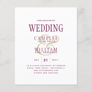 LeahG Magenta Berry Pink Wedding Invite Flyer