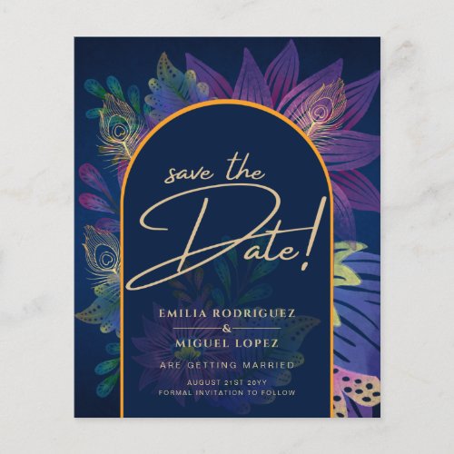 LeahG Navy Purple Gold JEWEL TONES Wedding INVITE Flyer