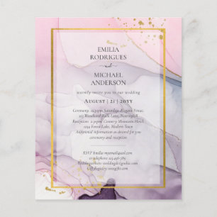LeahG Pink Purple Lavender Gold INK Wedding INVITE Flyer
