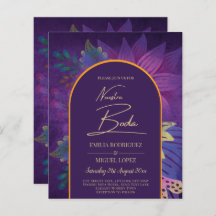 LeahG Plum Purple Gold JEWEL TONES Wedding INVITE