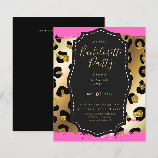 LeahG Pretty Girly Bachelorette Glam Animal Prints (Front/Back)